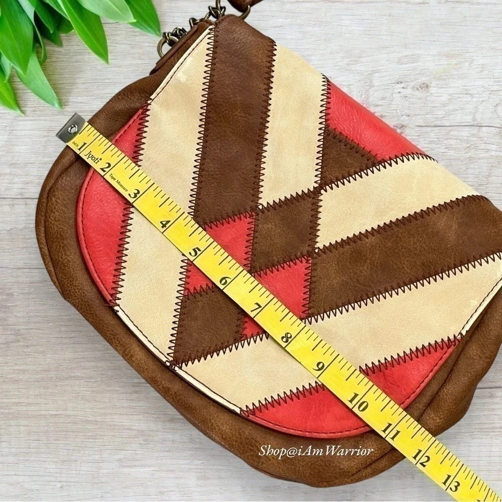 Steven Madden NWT chevron boho leather crossbody purse *shop@iamwarrior